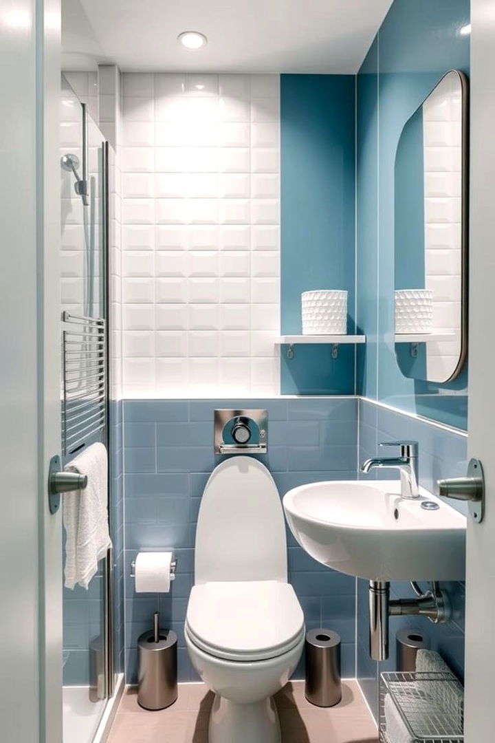 Compact Function Bathroom - 22 Blue and Gray Bathroom Ideas