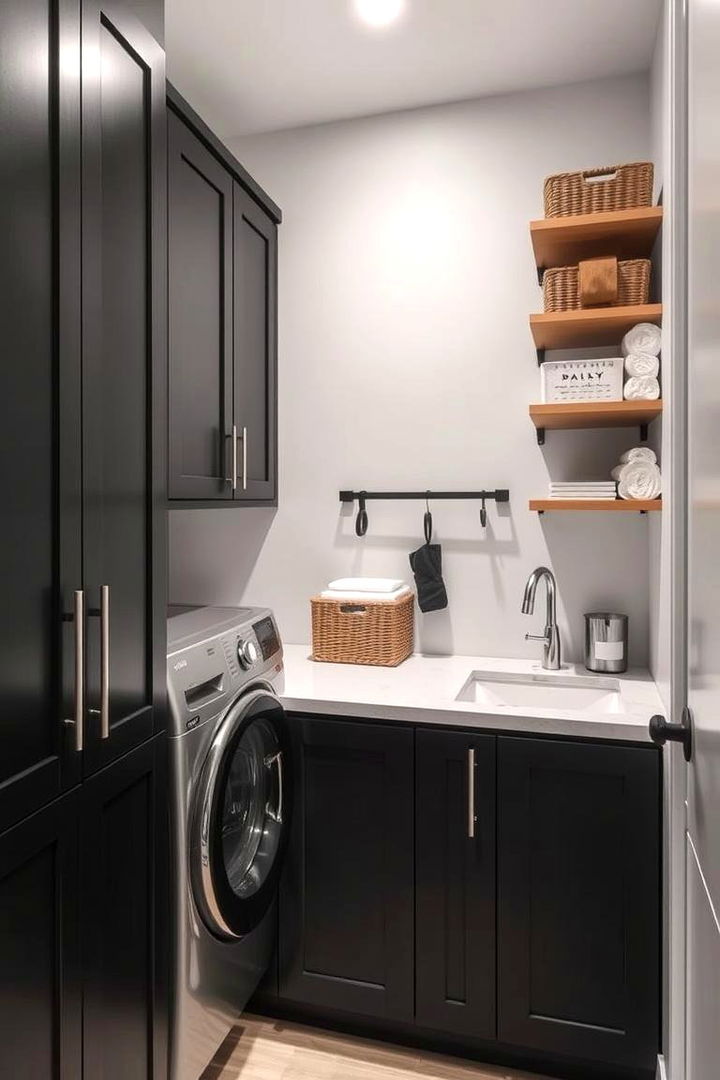 Compact Functional Designs - 22 black laundry room ideas