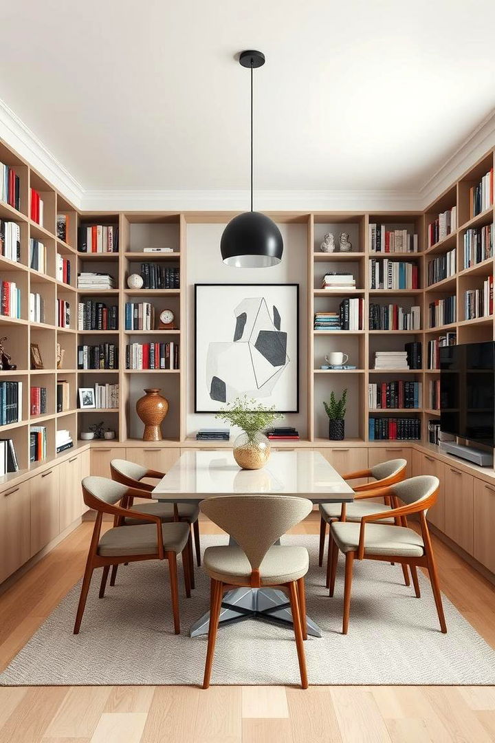 Compact Functionality for Small Spaces - 22 Library Dining Room Combo Ideas