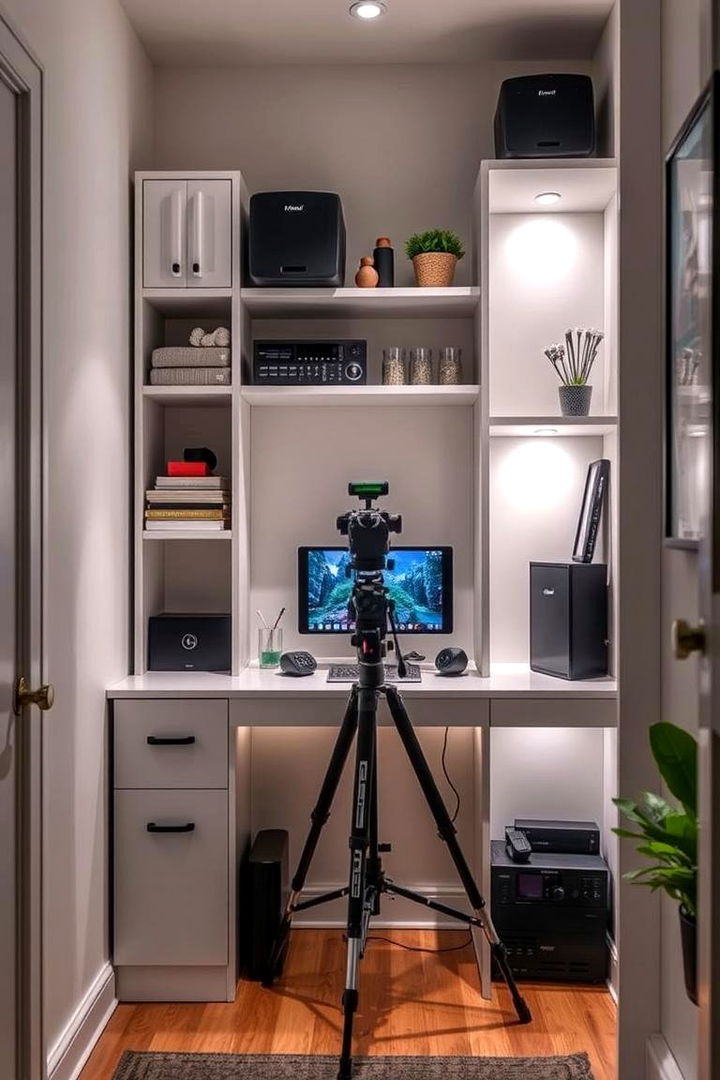 Compact Home Filming Nook - 22 Content Creator Room Ideas