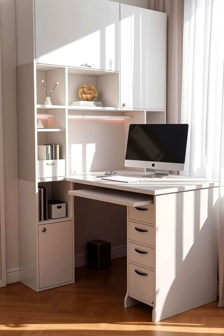 Compact Home Office Built in Desks - 22 Built-in Desk Ideas