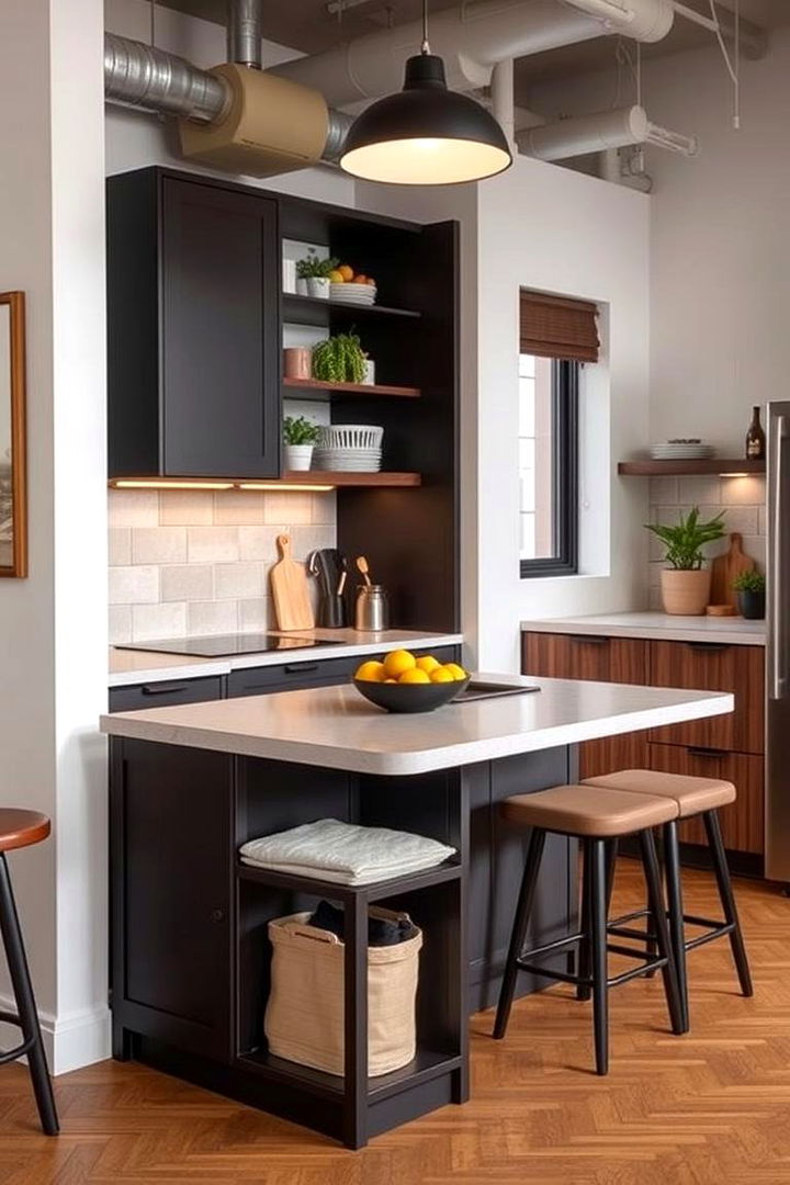 Compact Island with Space Saving Seating Solutions - 22 Kitchen Island Ideas With Seating