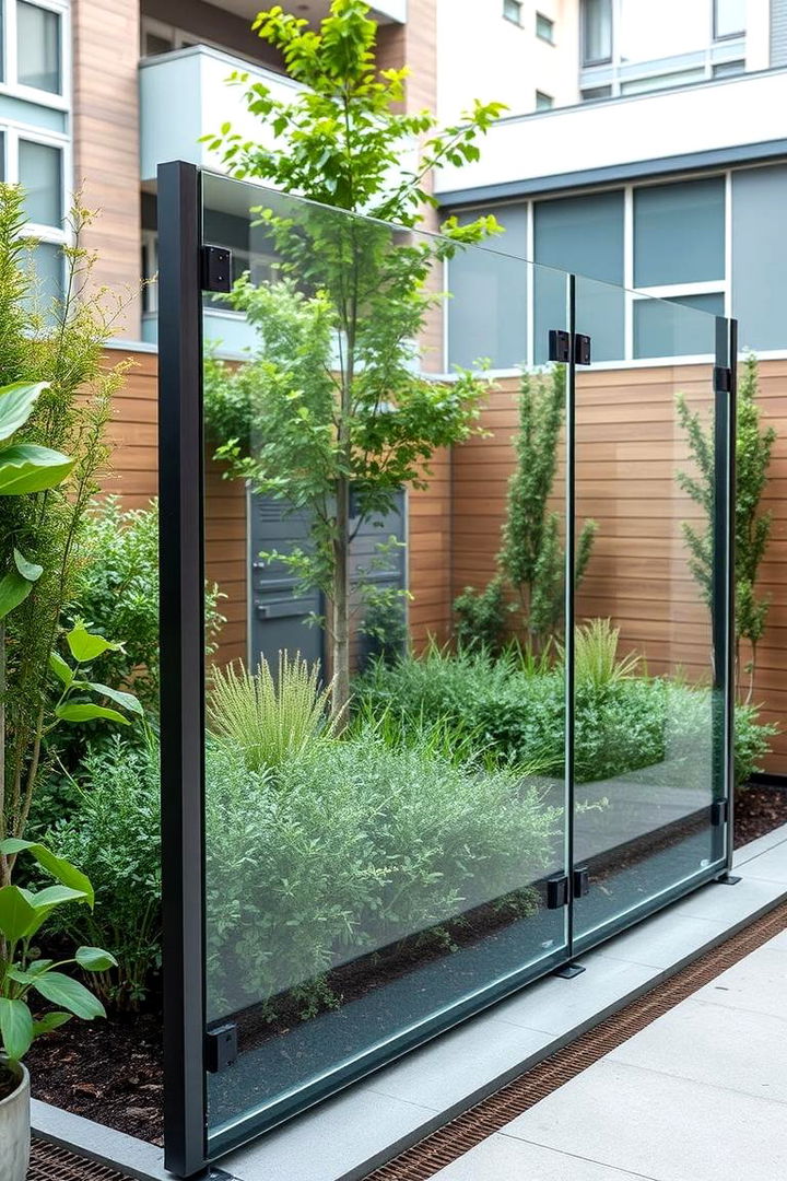 Compact Modern Glass Fence - 22 Small Garden Fence Ideas