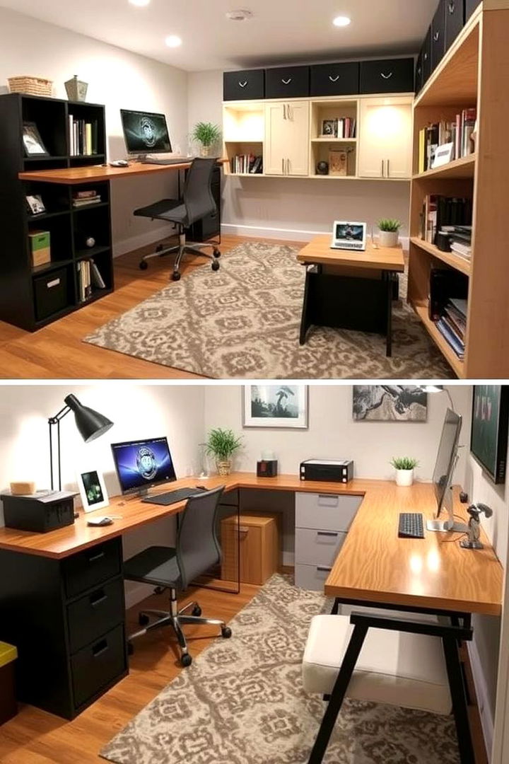 Compact Multi Functional Office - 22 basement office ideas