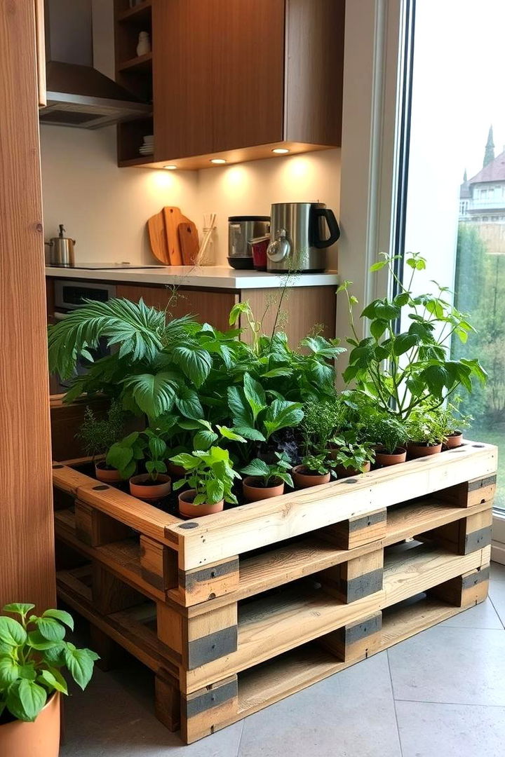 Compact Pallet Kitchen Garden - 22 Pallet Garden Ideas