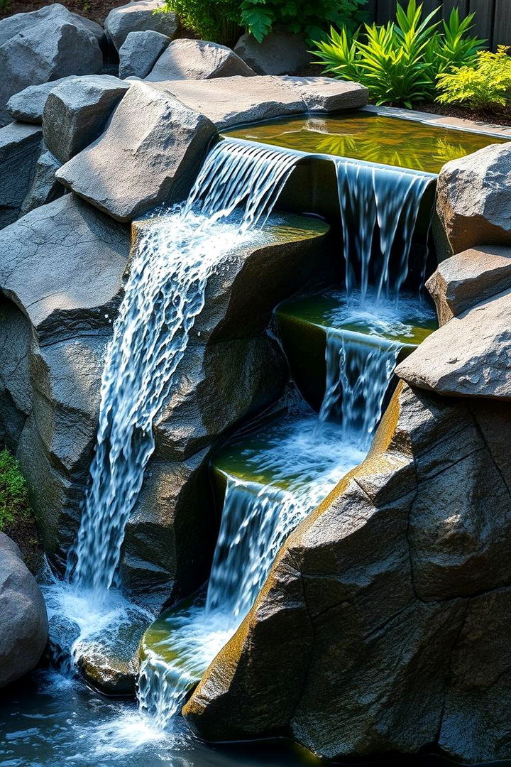 Compact Self Sustaining Waterfall - 22 Small Pool Waterfall Ideas