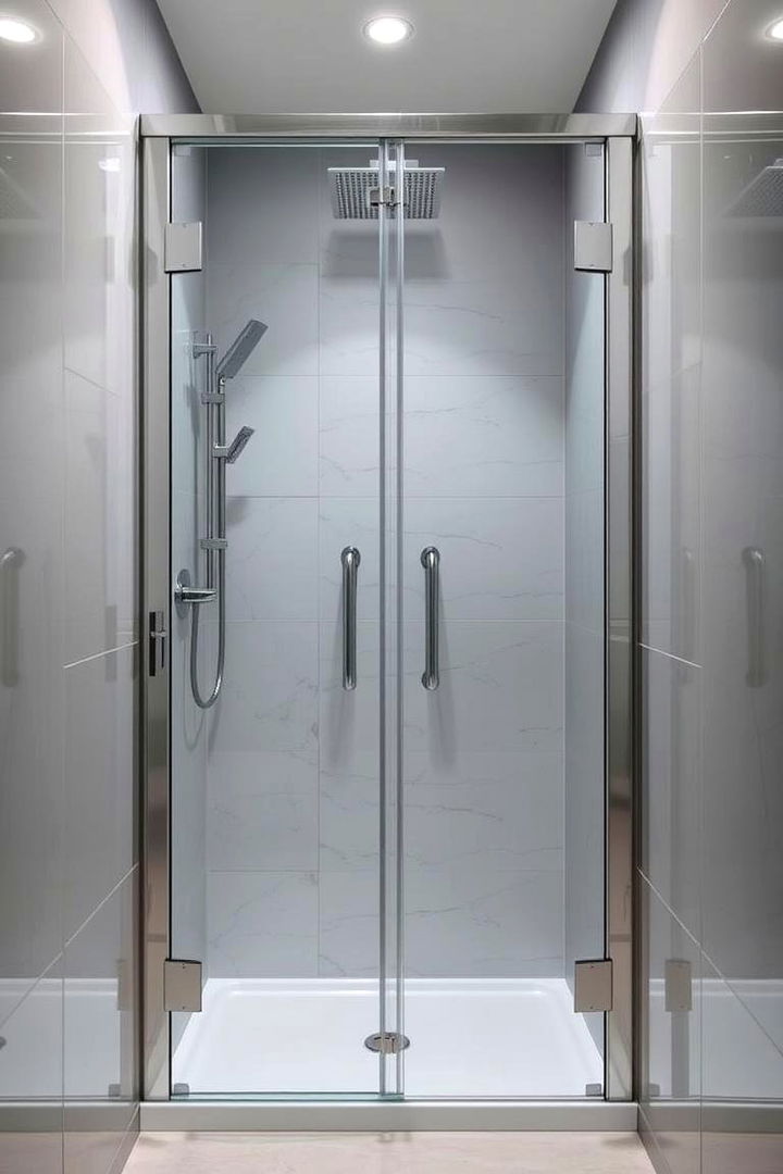 Compact Showers with Large Glass Doors - 22 Apartment Bathroom Ideas