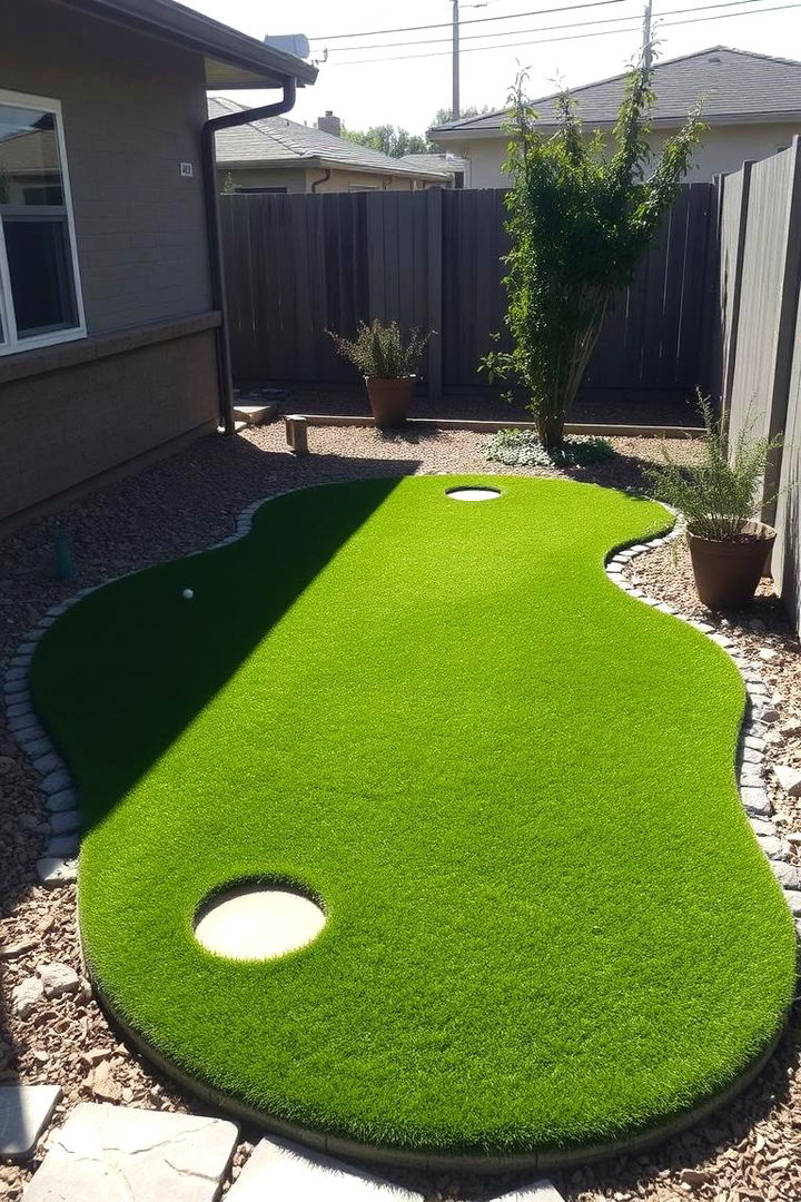 Compact Space Custom Putting Green - 22 Backyard Putting Green Ideas