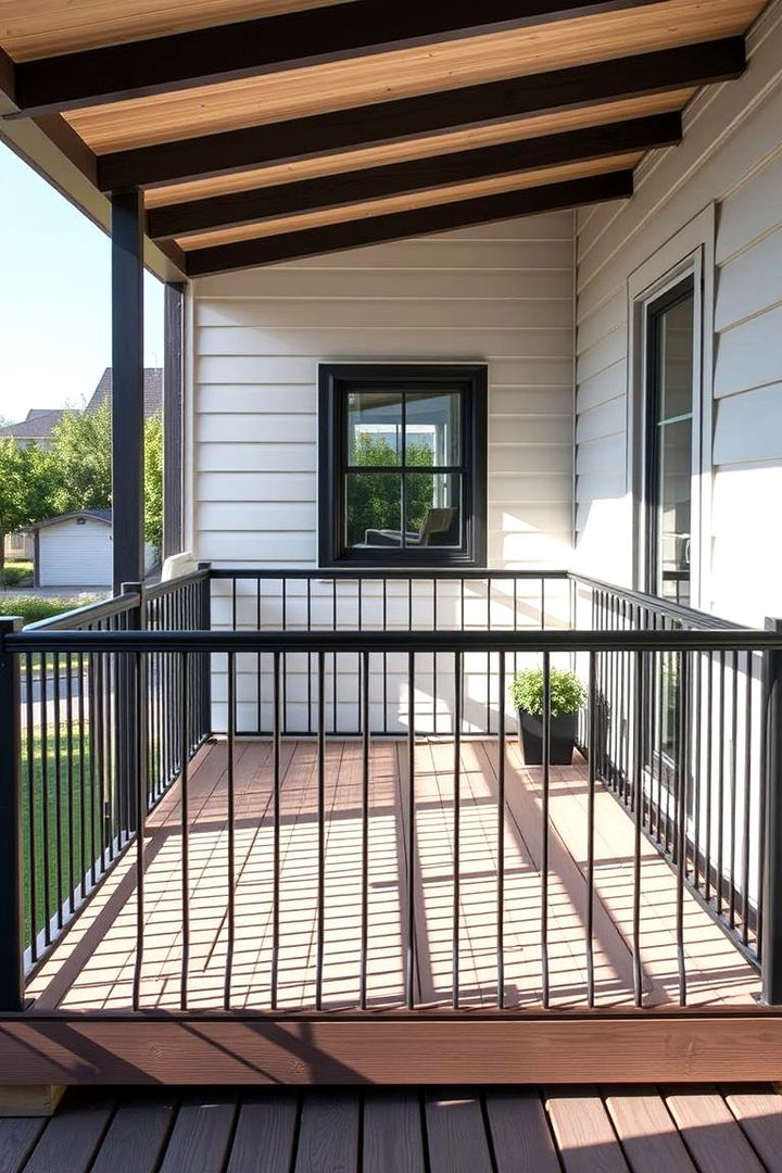 Compact Space Railing Ideas - 22 black deck railing ideas