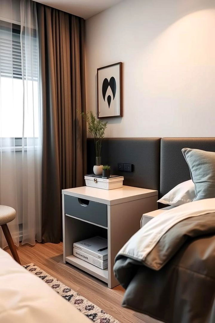 Compact Space Saving Nightstand - 22 Nightstand Ideas