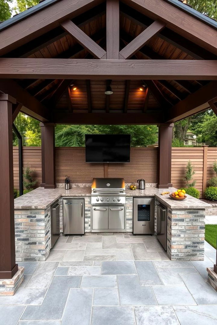 Compact Spaces with Big Impact - 22 Outdoor Kitchen with a Gazebo Ideas