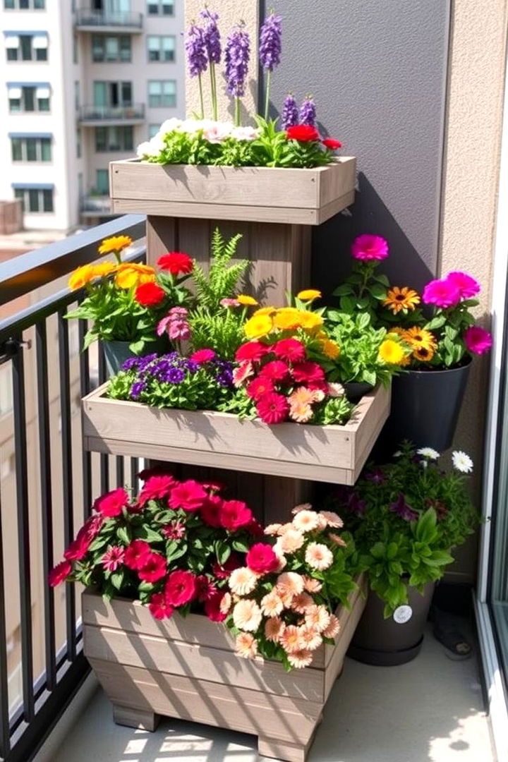 Compact Tiered Planter Arrangement - Lush Tiered Garden Ideas for Dynamic Outdoor Spaces