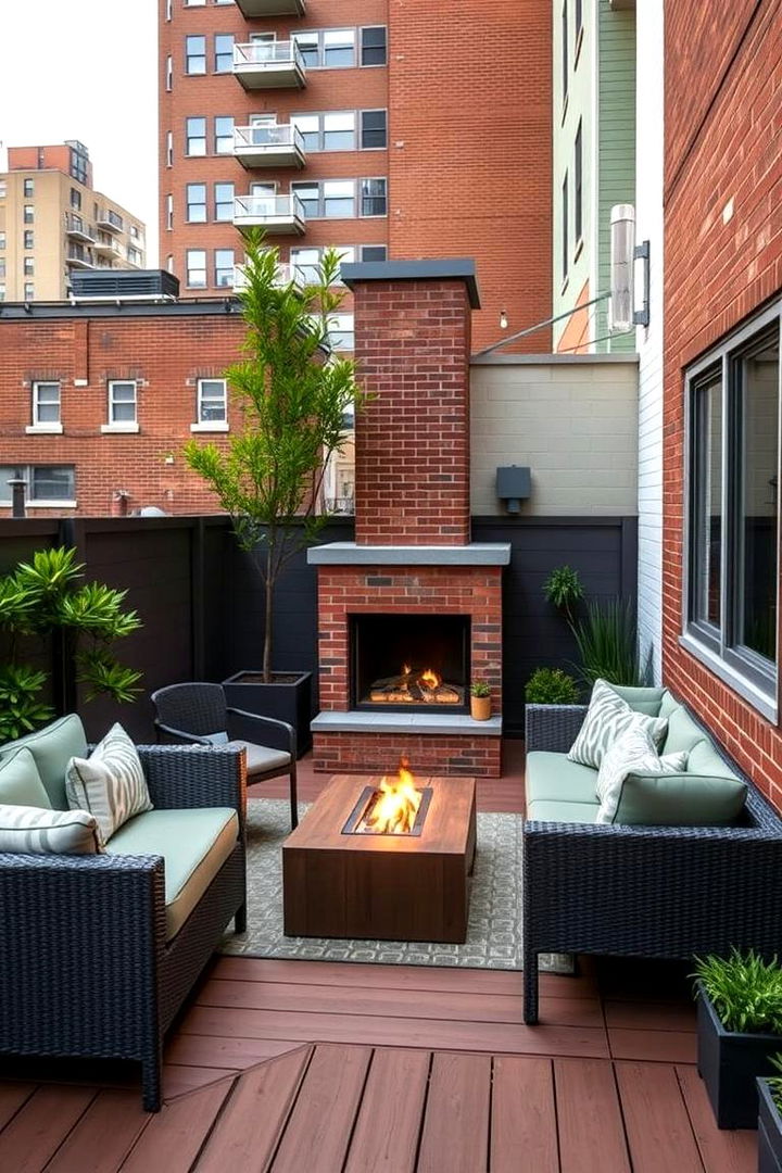 Compact Urban Efficiency - 22 Covered Deck With Fireplace Ideas