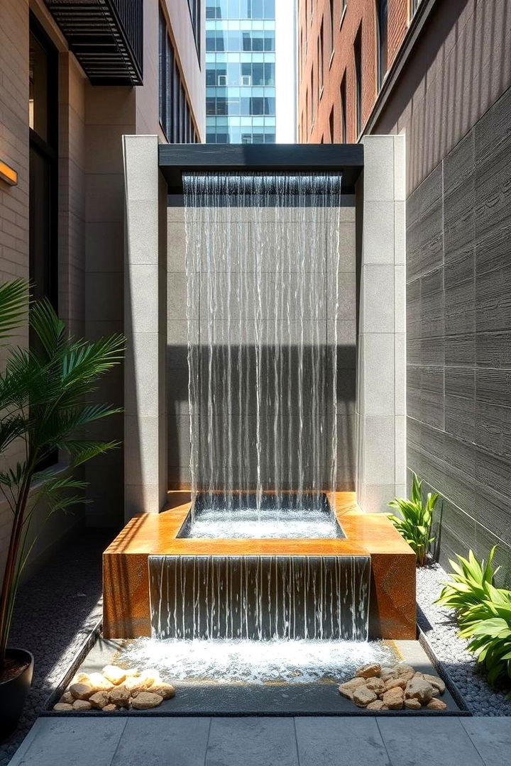 Compact Urban Waterfall - 22 Pondless Waterfall Ideas
