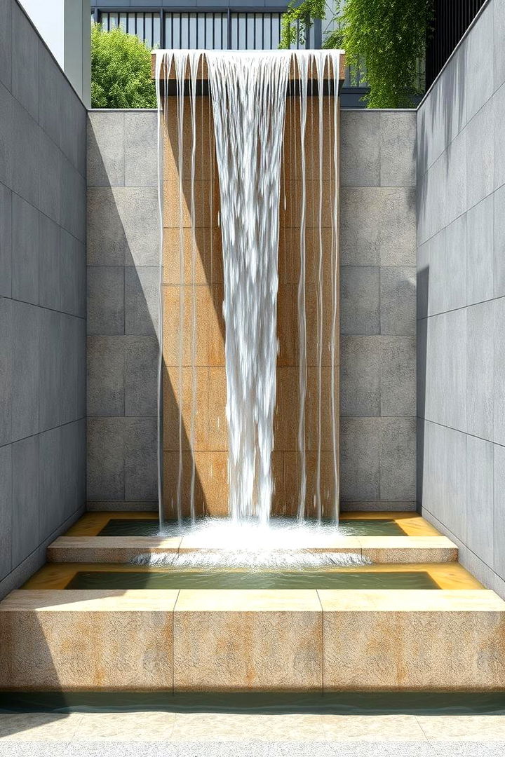 Compact Urban Waterfall - 22 Backyard Waterfall Ideas