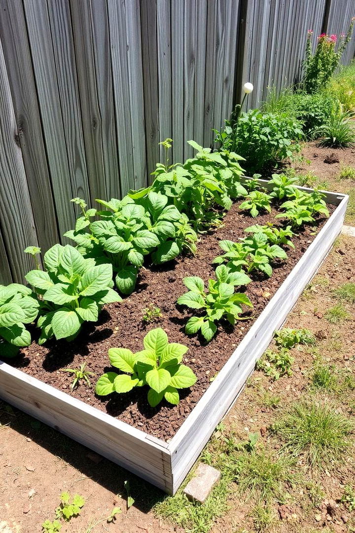 Compact Vegetable Patch Bed Along Fence - 22 Raised Garden Bed Along Fence Ideas