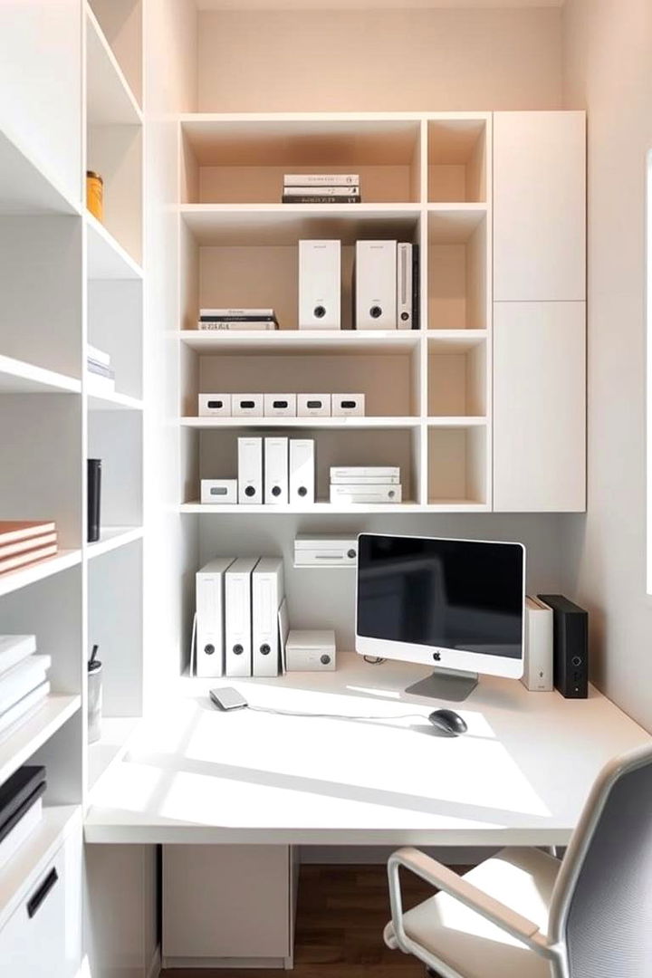 Compact Vertical Shelving - 22 Office Shelving Ideas