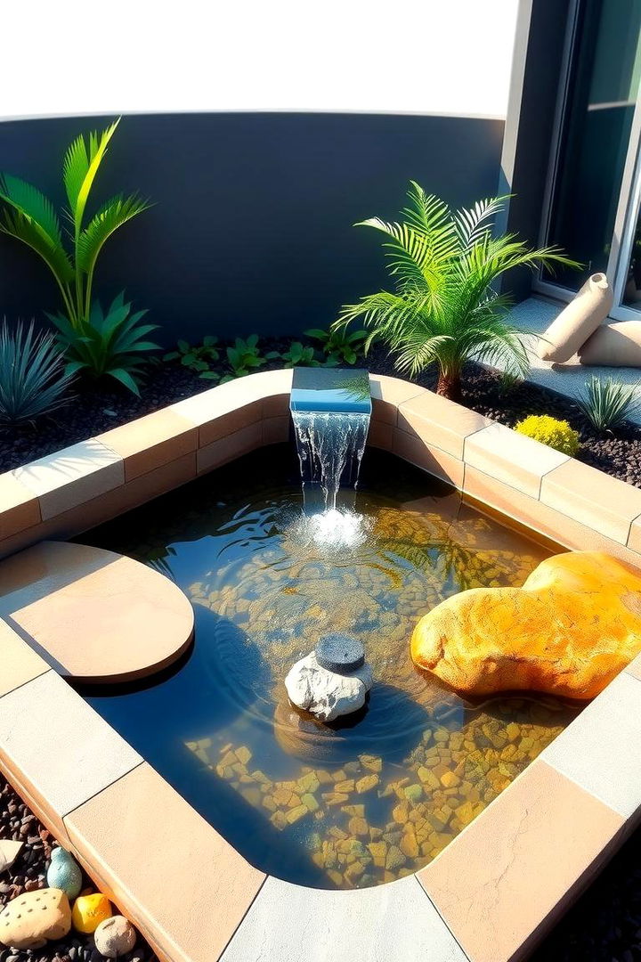 Compact Water Feature - 22 Small Backyard Patio Ideas