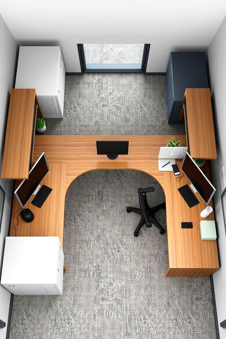 Compact Workstations Layout - 22 Small Office Ideas