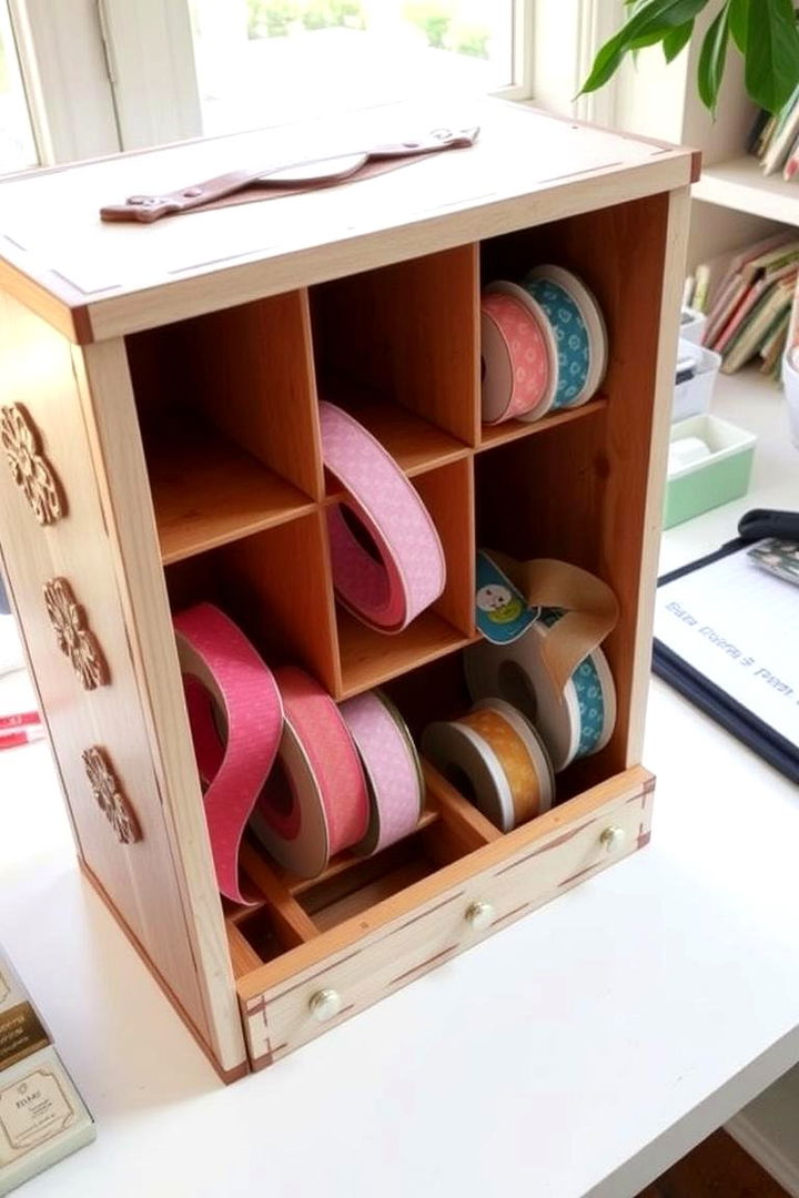 Compartmentalized DIY Storage Box - 22 Ribbon Storage Ideas