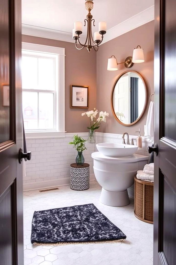 Complementary Decor Integration - 22 Bathrooms With Hexagon Tile Floors