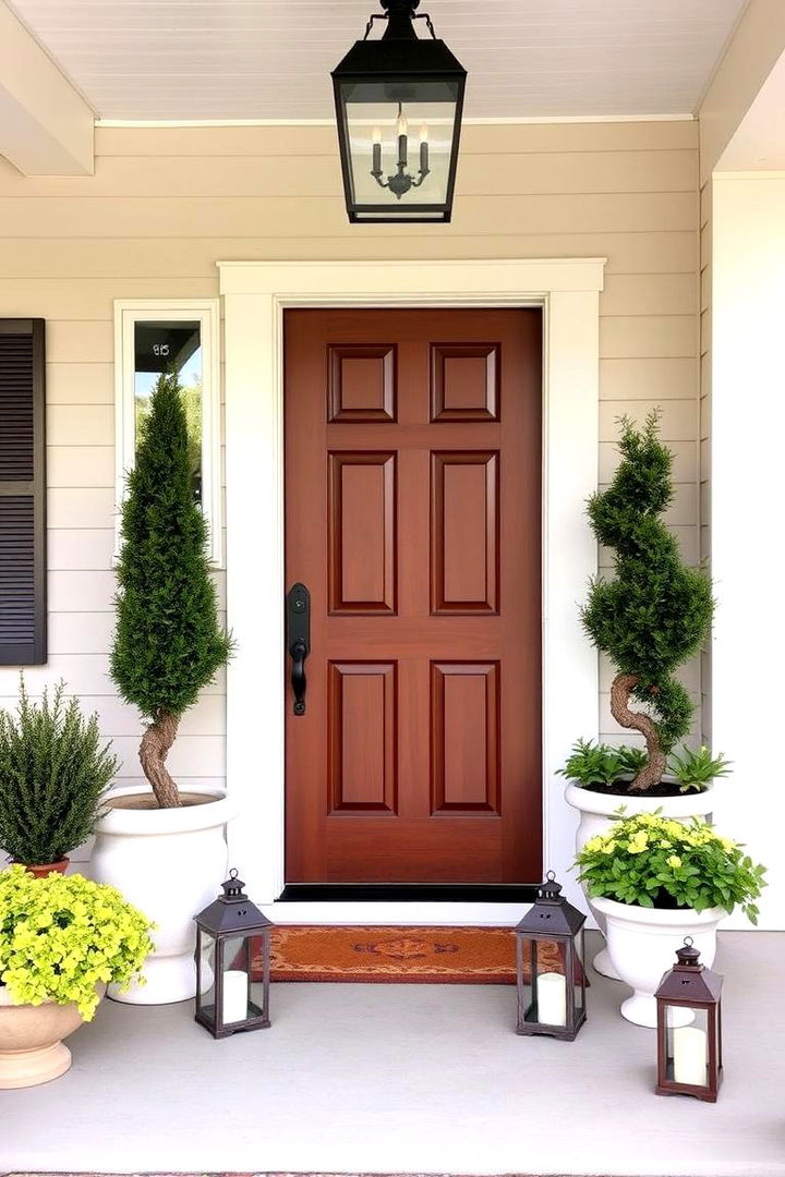 Complementary Porch Accessories - 22 Brown Front Door Ideas