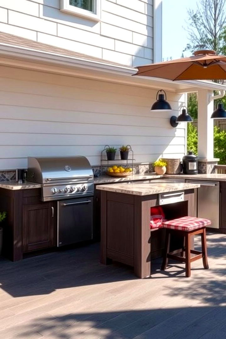 Composite Deck with Outdoor Kitchen - 22 Composite Deck Ideas