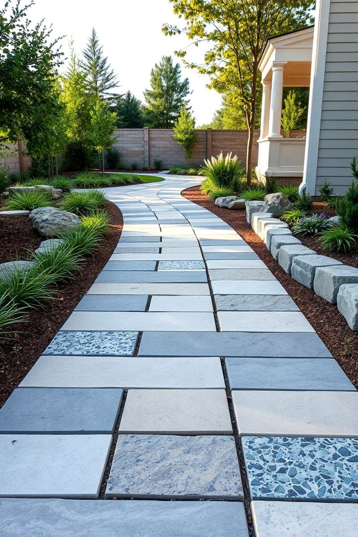 Composite and Natural Stone Hybrid Paths - 22 Composite Walkway Ideas