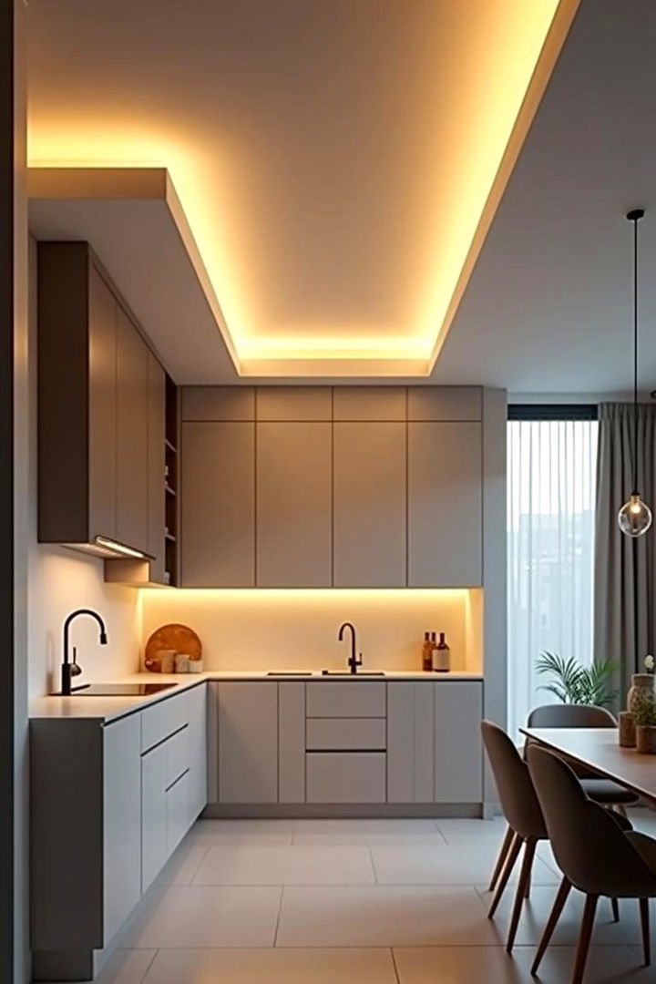 Concealed Cove Lighting Effects - 22 Small Kitchen Lighting Ideas