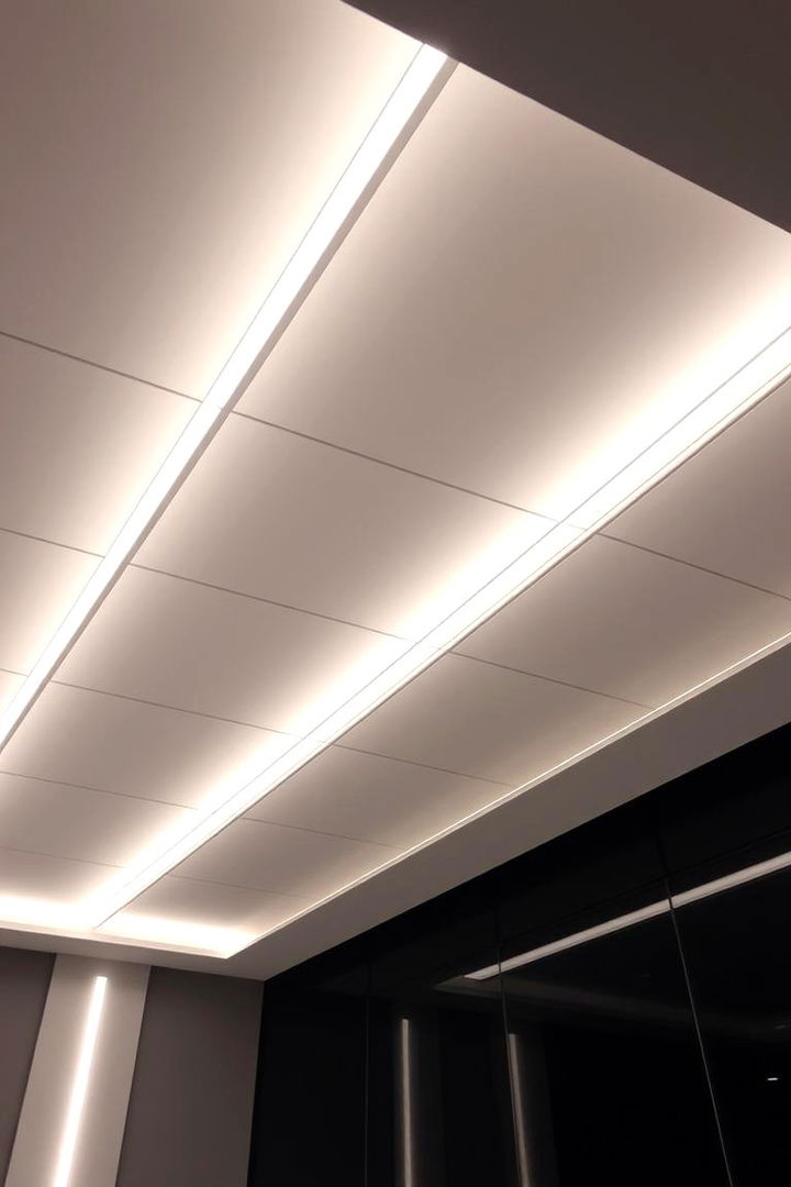 Concealed Linear Lighting for a Sleek Look - 22 Drop Ceiling Lighting Ideas