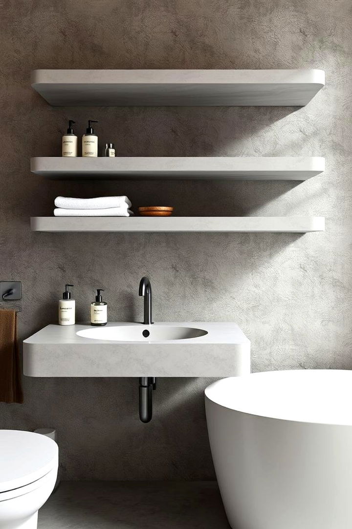 Concrete Bathroom Shelving Ideas - 22 Concrete Bathroom Ideas
