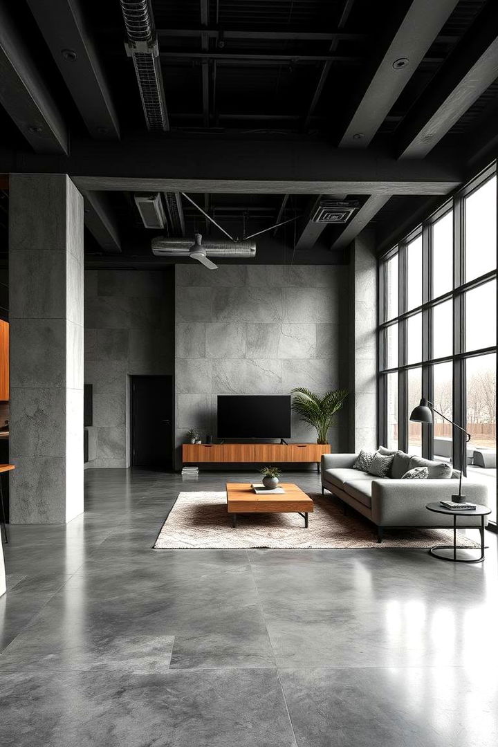 Concrete Flooring - 22 Industrial Bedroom Ideas