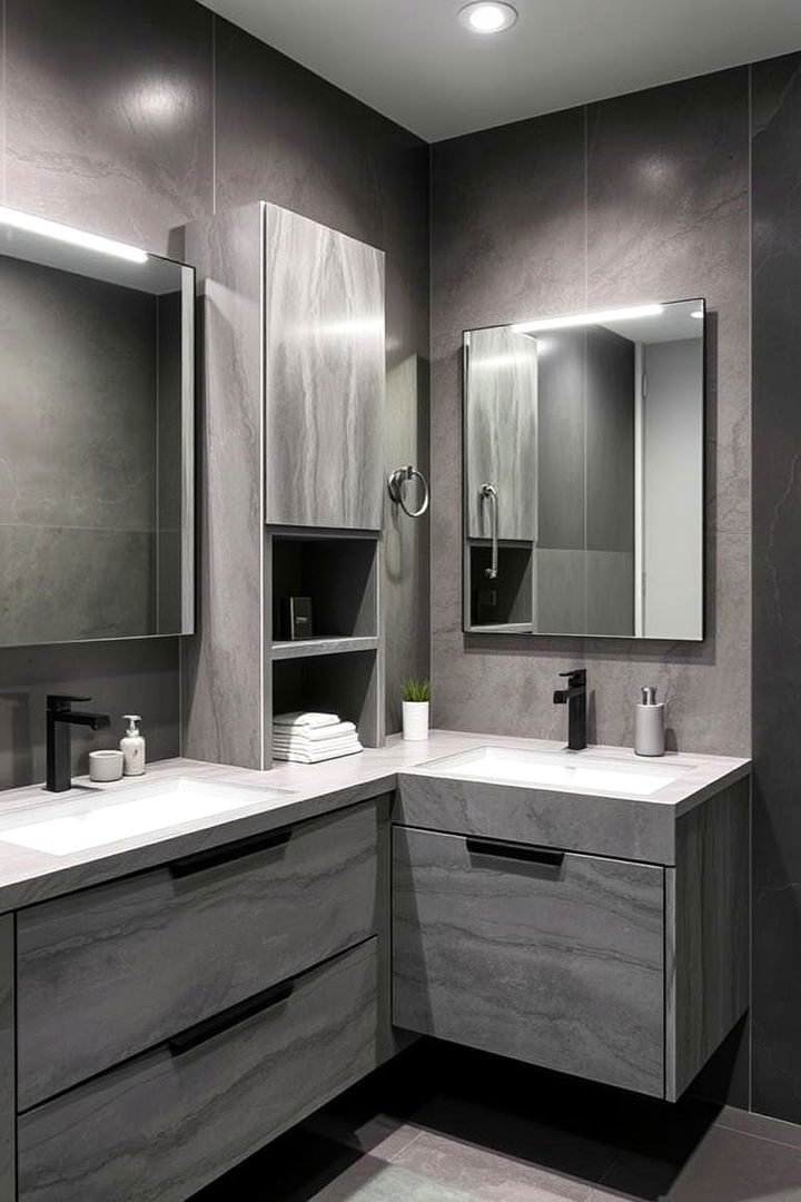 Concrete Inspired Modern Vanity Units - 22 Concrete Bathroom Ideas
