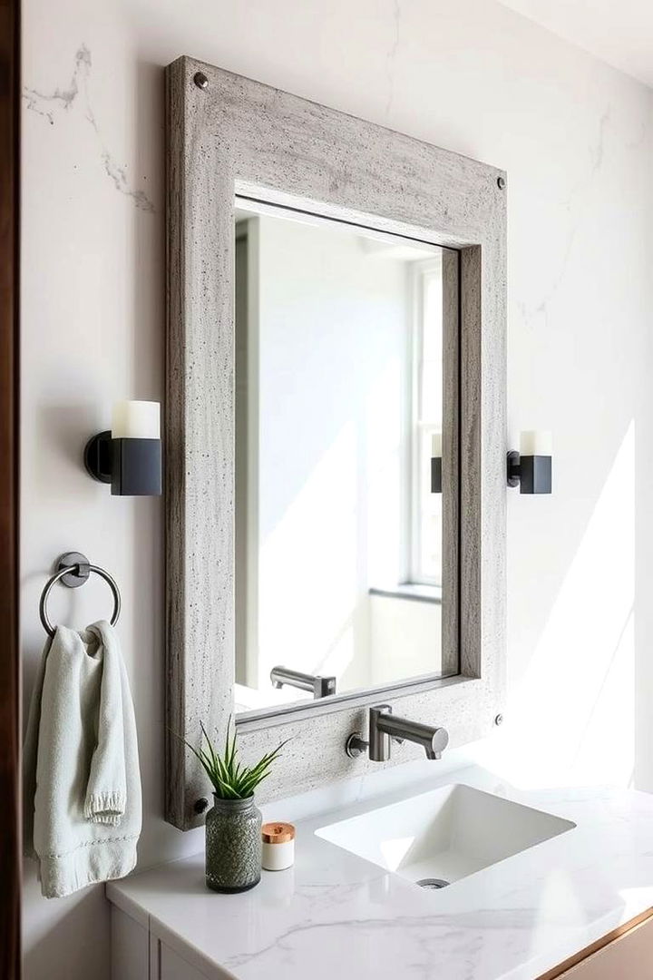 Concrete Mirrors and Accents - 22 Concrete Bathroom Ideas