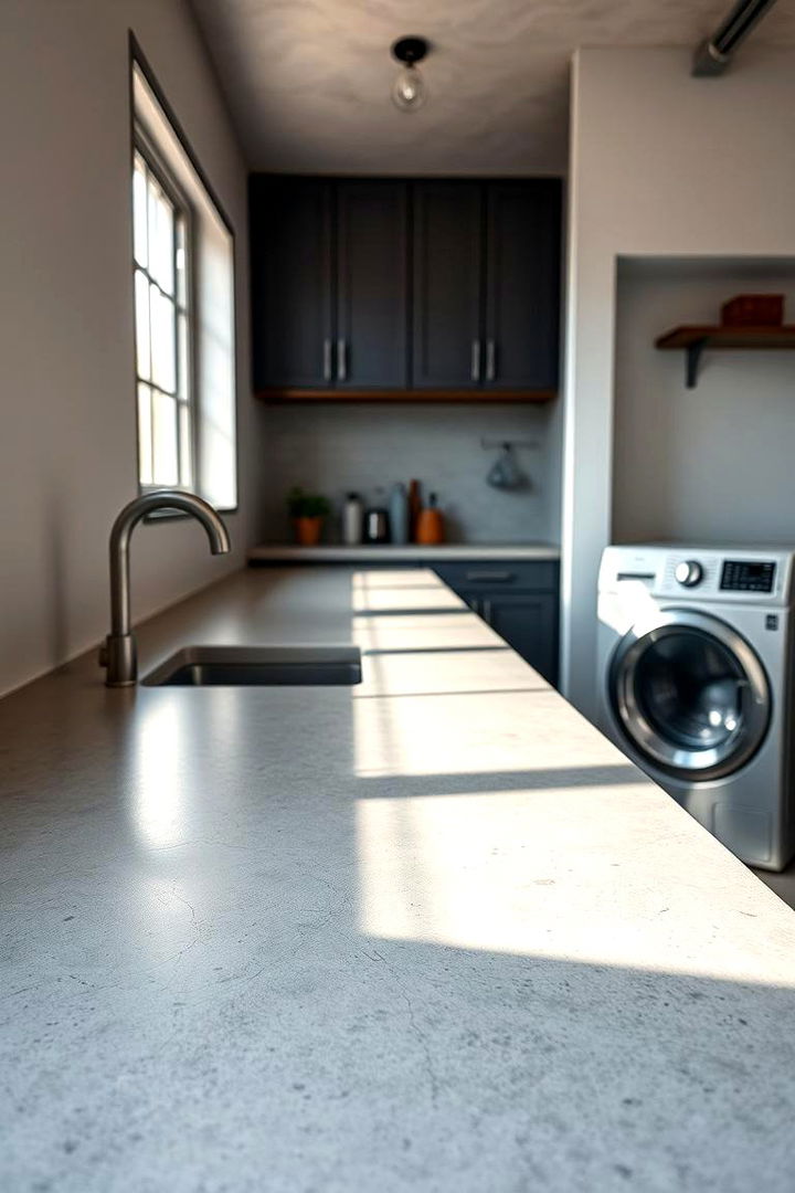 Concrete Modernity - 22 Laundry Room Countertop Ideas