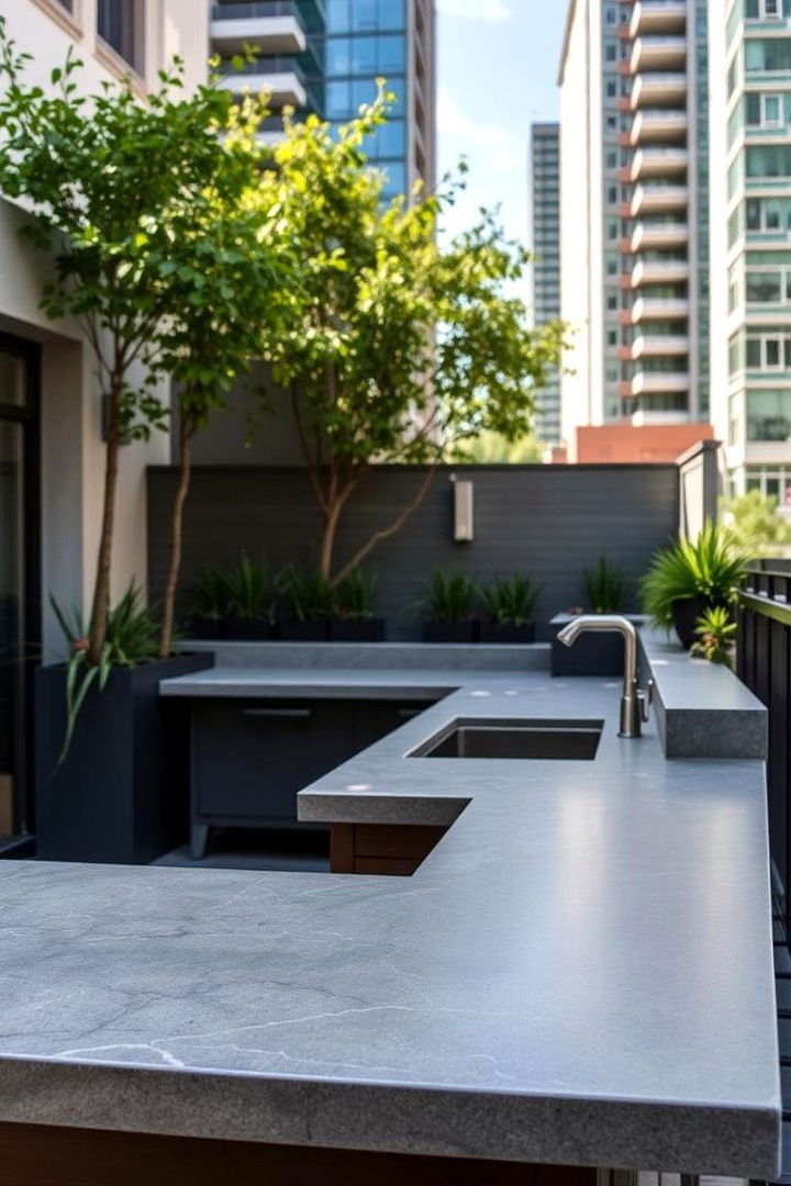 Concrete Overlay Countertops - 22 Types of Outdoor Kitchen Countertops