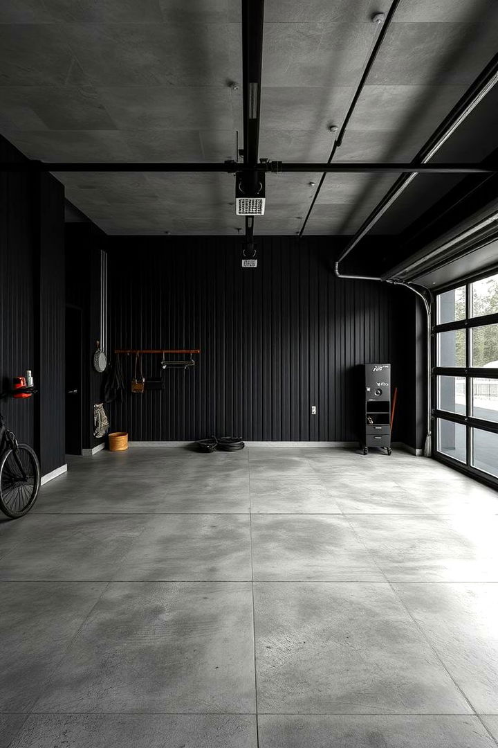 Concrete and Black Magic - 22 Black Garage Ideas