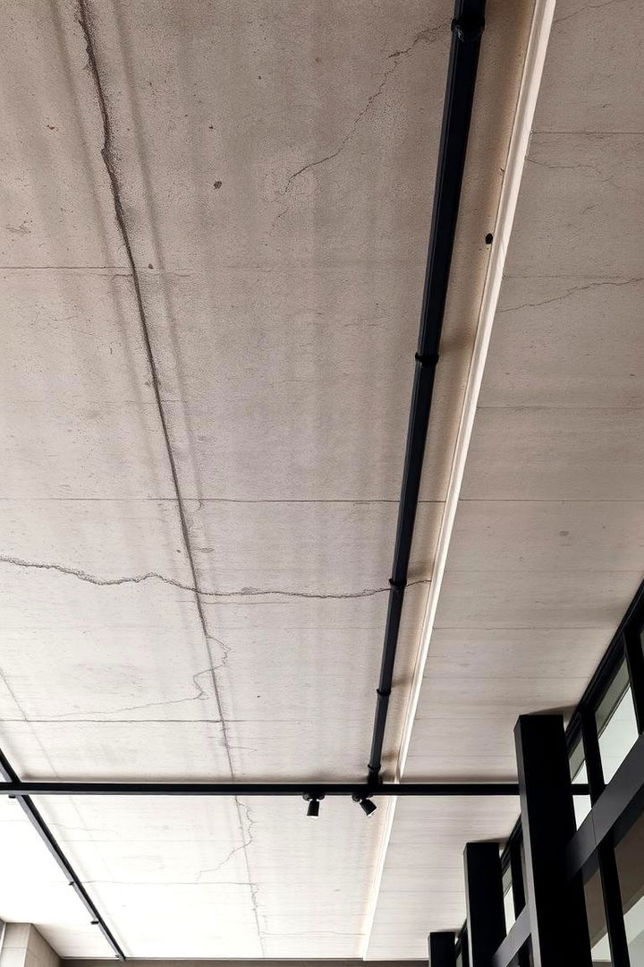 Concrete and Steel Hybrid - 22 Exposed Basement Ceiling Ideas