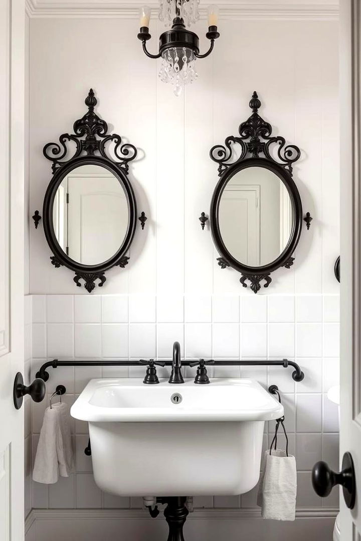 Consider Vintage Black Accents - 22 Black Bathroom Ideas