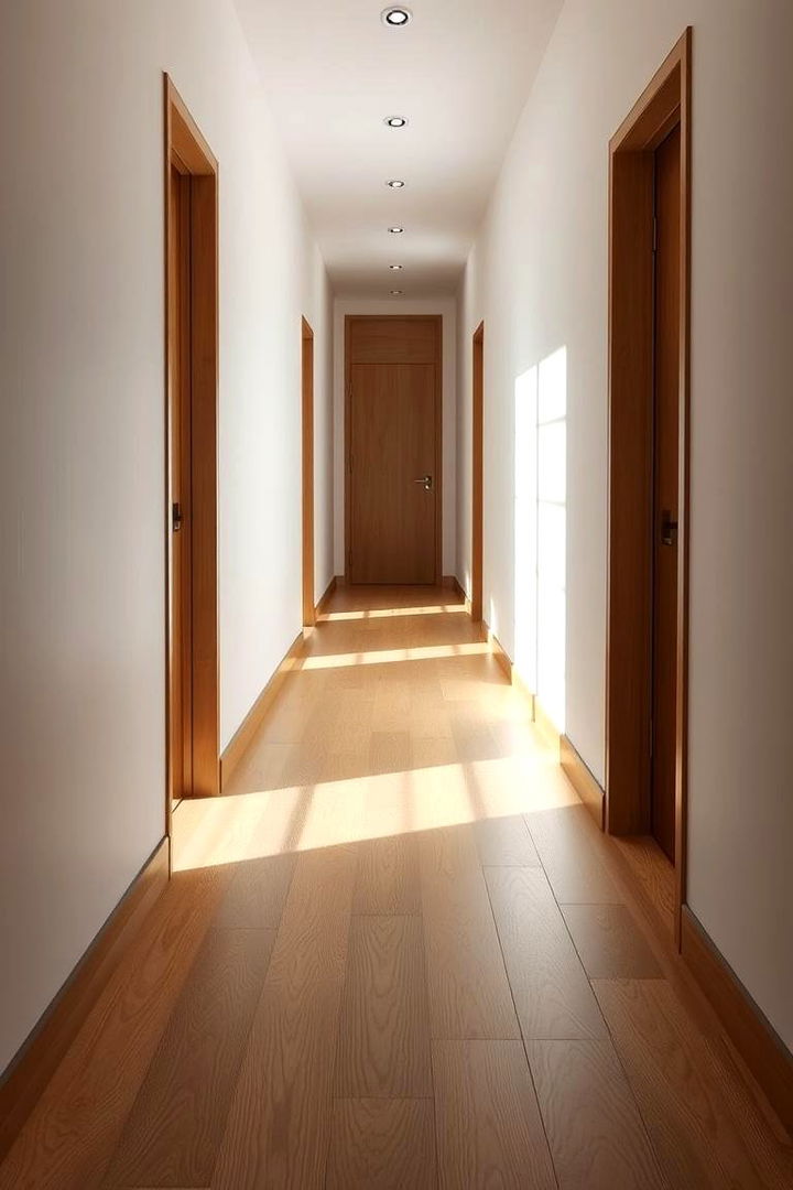 Consistent Flooring for Cohesive Flow - 22 Narrow Hallway Ideas