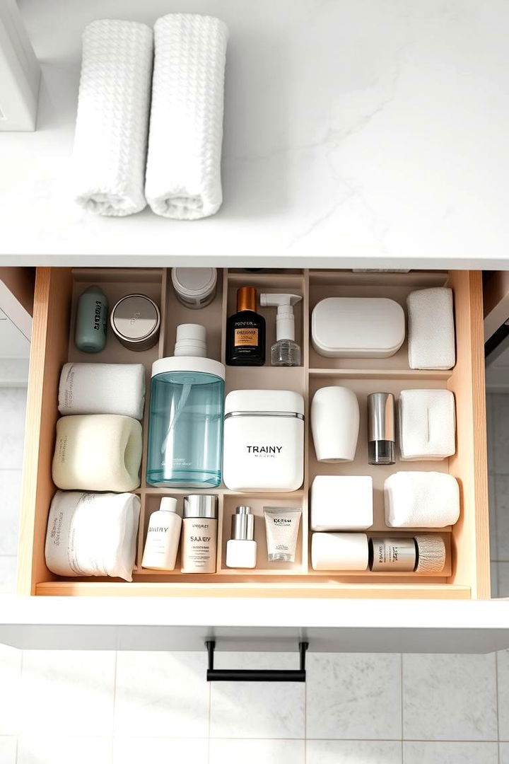 Consistent Layout for Tidy Efficiency - 22 Bathroom Drawer Organization Ideas