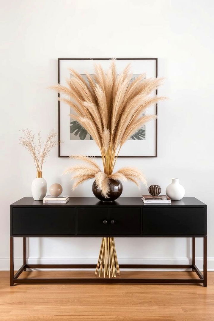 Console Table Statement - 22 Pampas Grass Decor Ideas