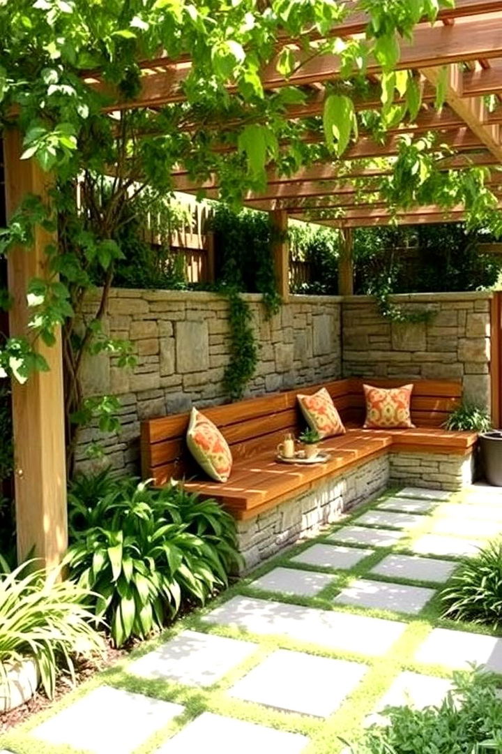 Constructing a Shade Garden Seating Wall - 22 Shade Garden Design Ideas