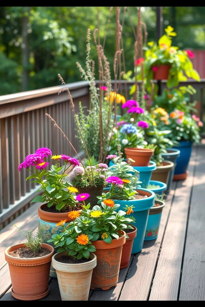 Container Garden Variety - 22 Deck Decorating Ideas With Plants