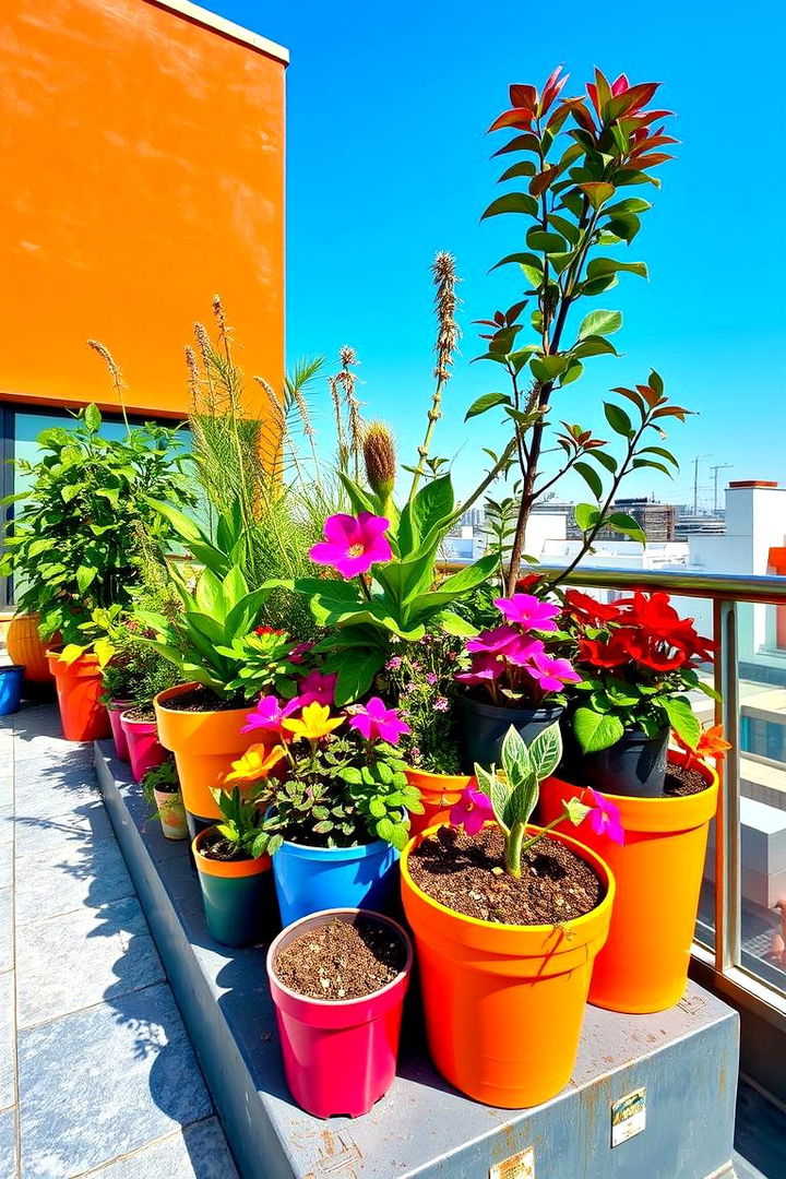 Container Gardening Haven - 22 Rooftop Garden Ideas
