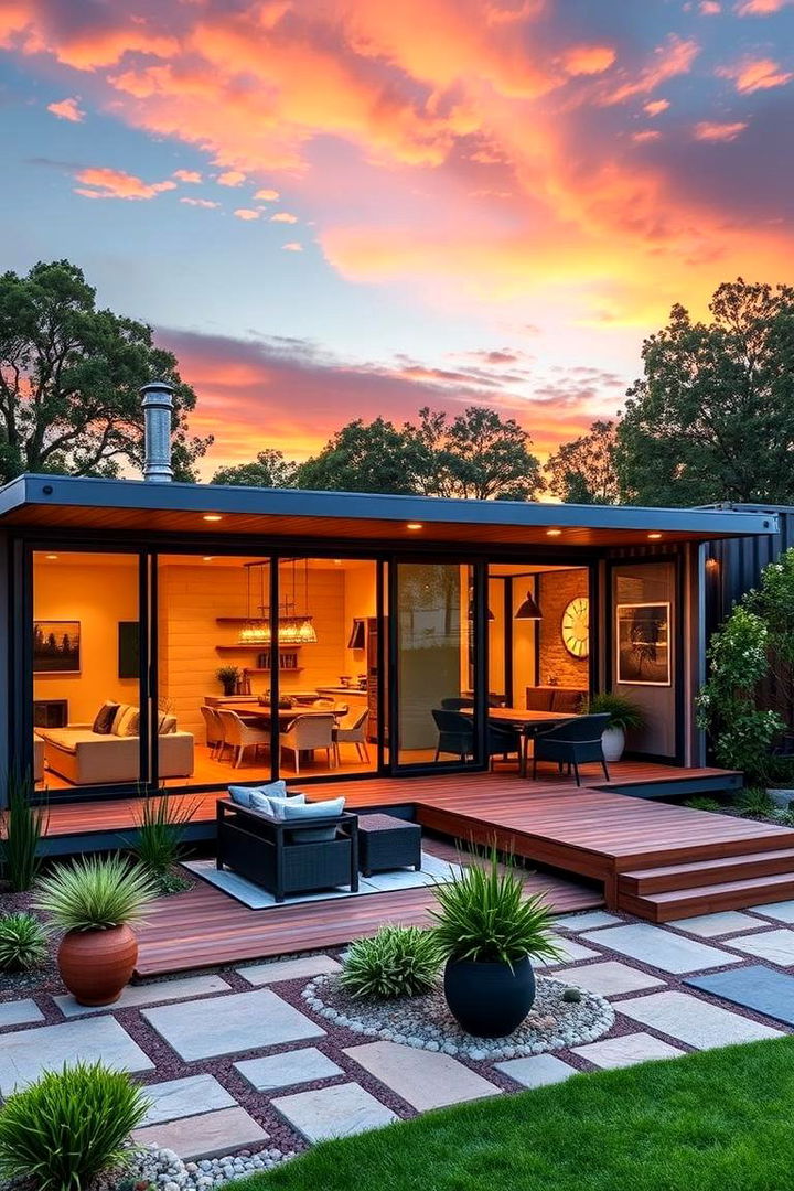Container Home with Outdoor Living - 22 Container Home Ideas
