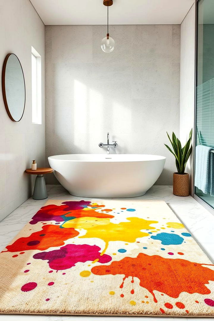 Contemporary Abstract Expression - 22 Bathroom Rug Ideas