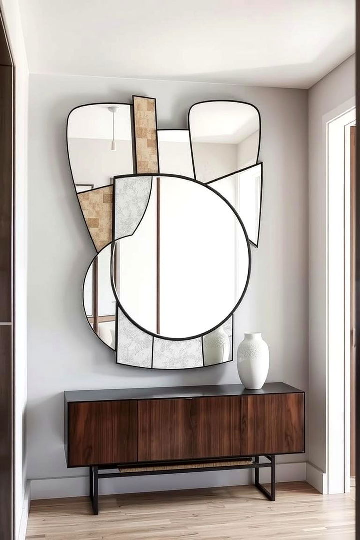 Contemporary Abstract Mirror - 22 Entryway Mirror Ideas