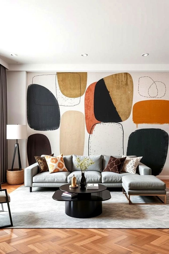 Contemporary Abstract Shapes - 22 Living Room Wallpaper Ideas