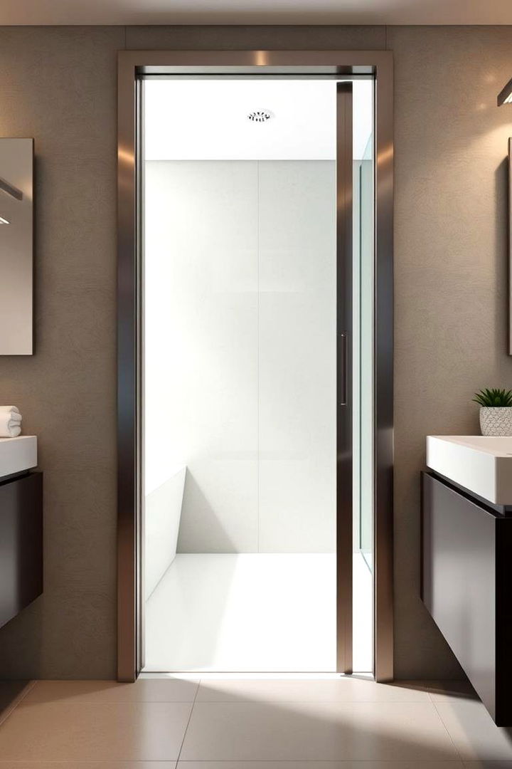 Contemporary Aluminum Finishes - 22 Bathroom Door Ideas